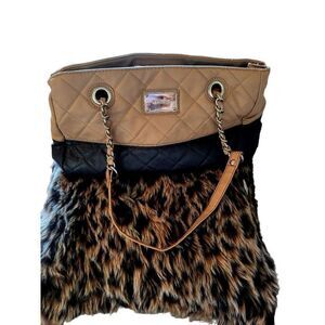 Nine west brown/black tote bag